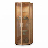 ECKVITRINE 56,5/56,5/176 cm mit LED - Transparent/Silberfarben, Glas/Holzwerkstoff (56.5/176/56.5cm) - K-Möbel