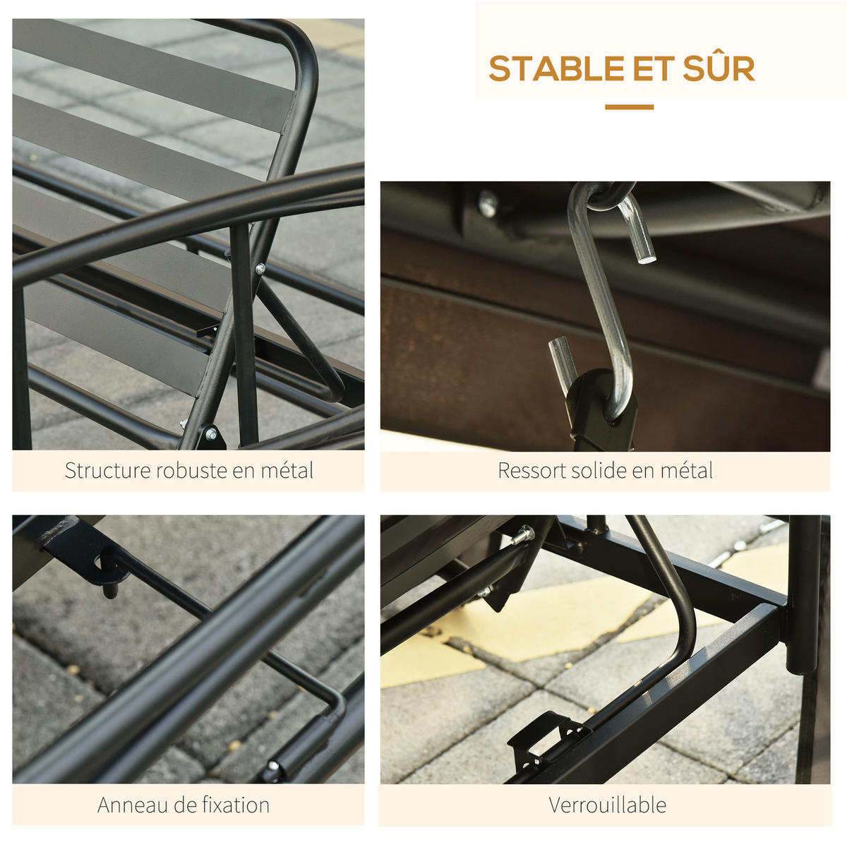 HOLLYWOODSCHAUKEL DE-15242 konvertierbar mit Moskitonetz Grau - Grau, Metall (172/248/256cm) - ComfortXL