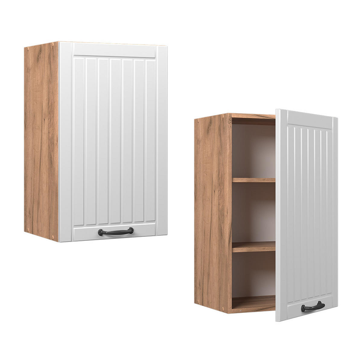 HÄNGESCHRANK Fame-Line Weiß Landhaus 45 cm - Honigeiche/Weiß, Holzwerkstoff (45/72/34.1cm) - Vicco