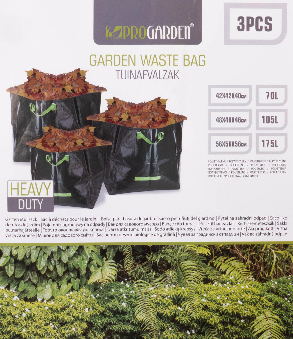 GARTENSÄCKE-SET Kunststoff 3er-Set - Schwarz, Textil (57/57/57cm)