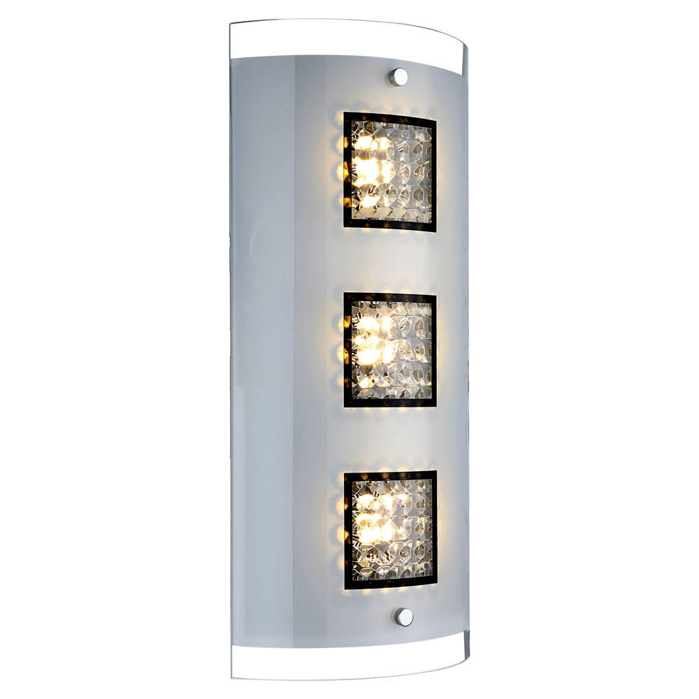 LED WANDLEUCHTE Sterni Metall Silber - Silberfarben, Glas (18/40/6.2cm) - Globo Lighting