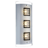 LED WANDLEUCHTE Sterni Metall Silber - Silberfarben, Glas (18/40/6.2cm) - Globo Lighting