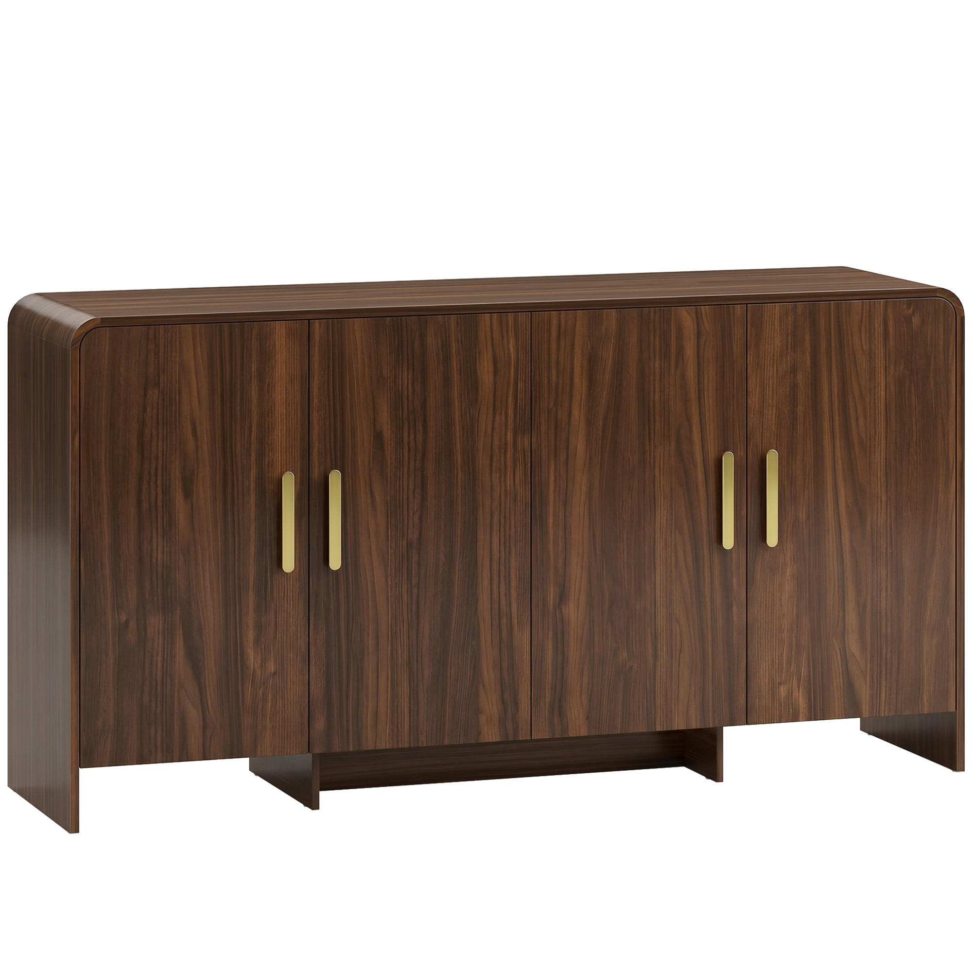 SIDEBOARD aus MDF 152/40/80 cm Walnussbraun - Walnussfarben/Alufarben, Holzwerkstoff/Metall (40/80/152cm) - HOMCOM