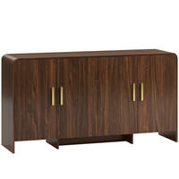 SIDEBOARD aus MDF 152/40/80 cm Walnussbraun - Walnussfarben/Alufarben, Holzwerkstoff/Metall (40/80/152cm) - HOMCOM