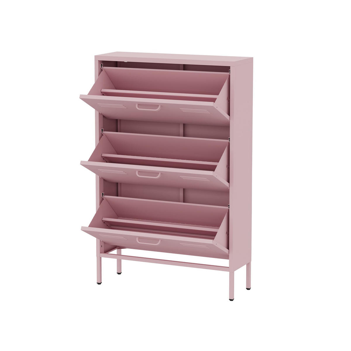 SCHUHSCHRANK 3 Türen Rosa 80/26/125 - Pink, Metall (80/125/26cm) - Mobili Rebecca