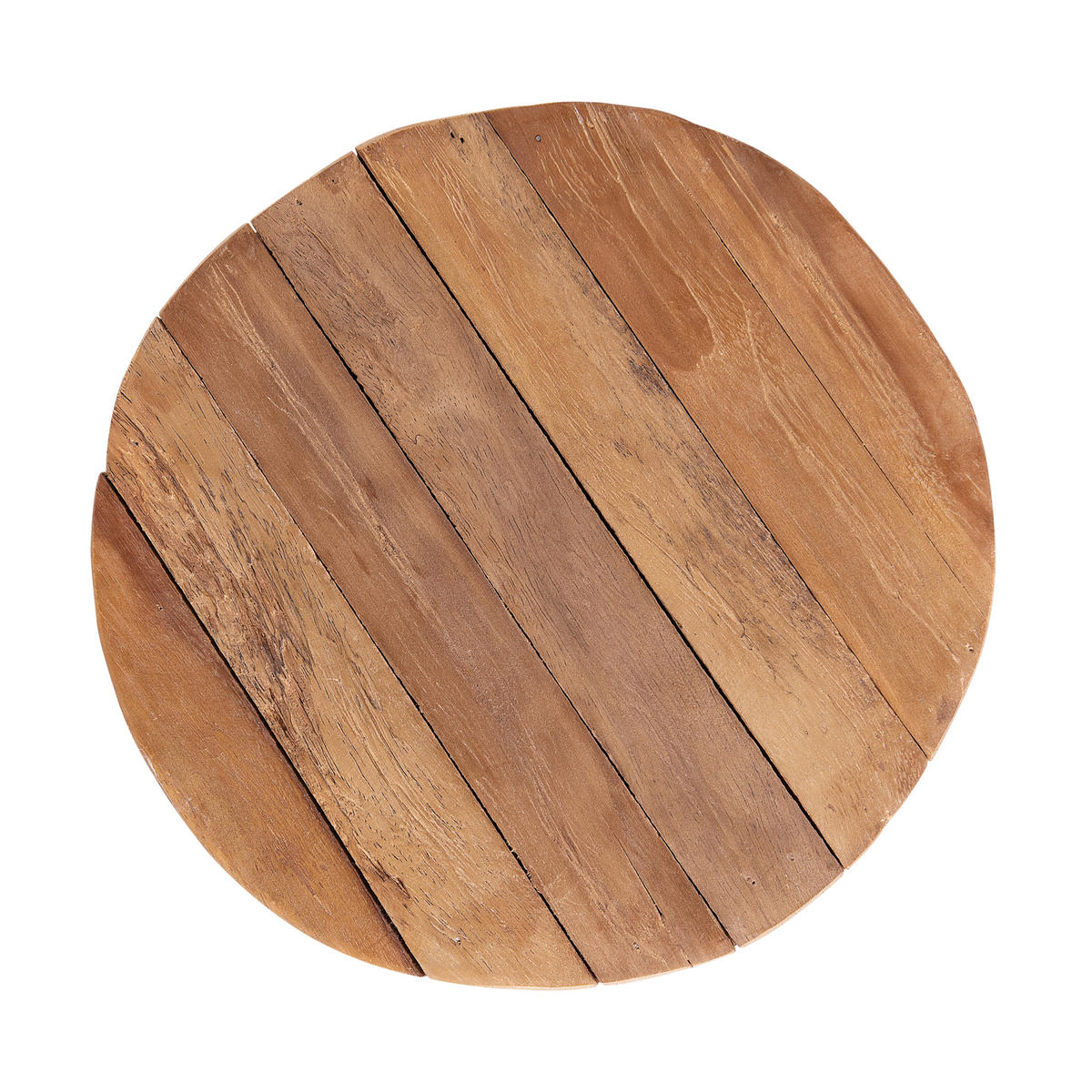 NACHTTISCH Teakholz hellbraun/weiß 30 cm Movas - Hellbraun/Weiß, Holz (30/30/44cm) - Beliani