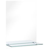 WANDSPIEGEL mit Regal 30×50 cm Hartglas - Silberfarben, Glas (30/50/10cm) - furnicato