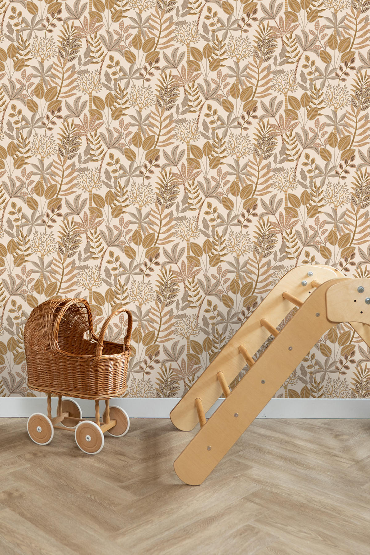 TAPETE Blätter 50 x 900 cm - Beige, Papier (50/900cm) - ESTAhome