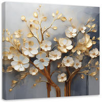 LEINWANDBILD Magnolienbaum abstrakt golden 30x30cm - Goldfarben, Textil (30/30cm) - Feeby