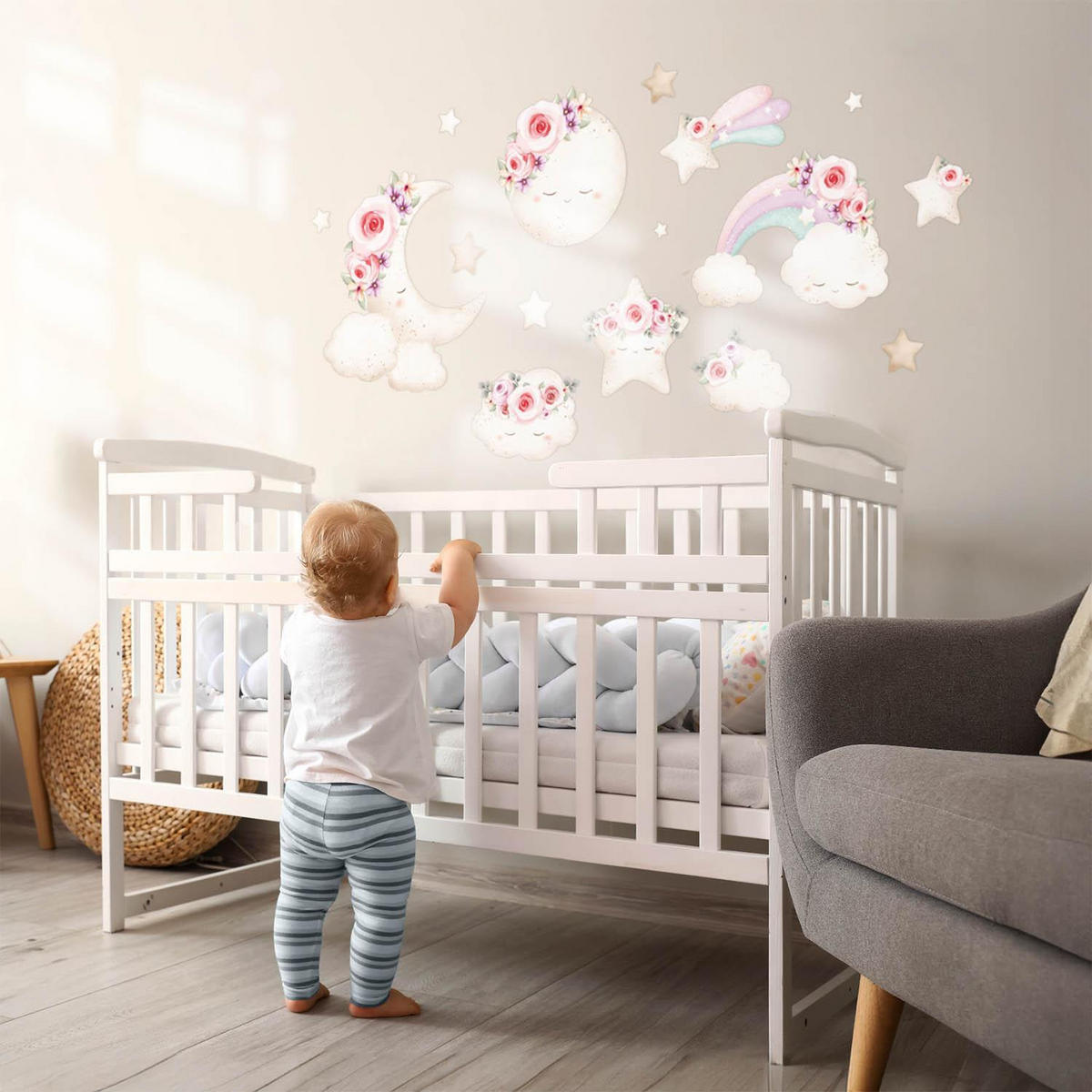 WANDAUFKLEBER 100x138cm - Elemente des Himmels - Multicolor, Kunststoff (100/138/0.1cm) - Wallfluent