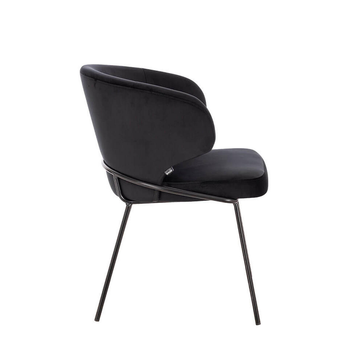 ESSZIMMERSTUHL AMARA Samt - 1er Set Schwarz - Schwarz, Kunststoff (55/79/59cm) - Home Deluxe