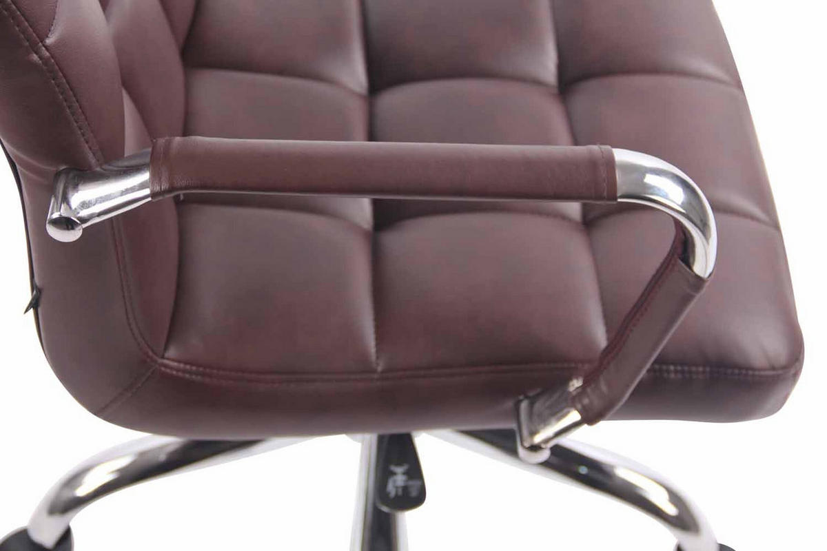 BÜROSTUHL Deal, Kunstleder Bordeauxrot - Bordeaux, Textil/Metall (56/104/62cm) - TPFLiving