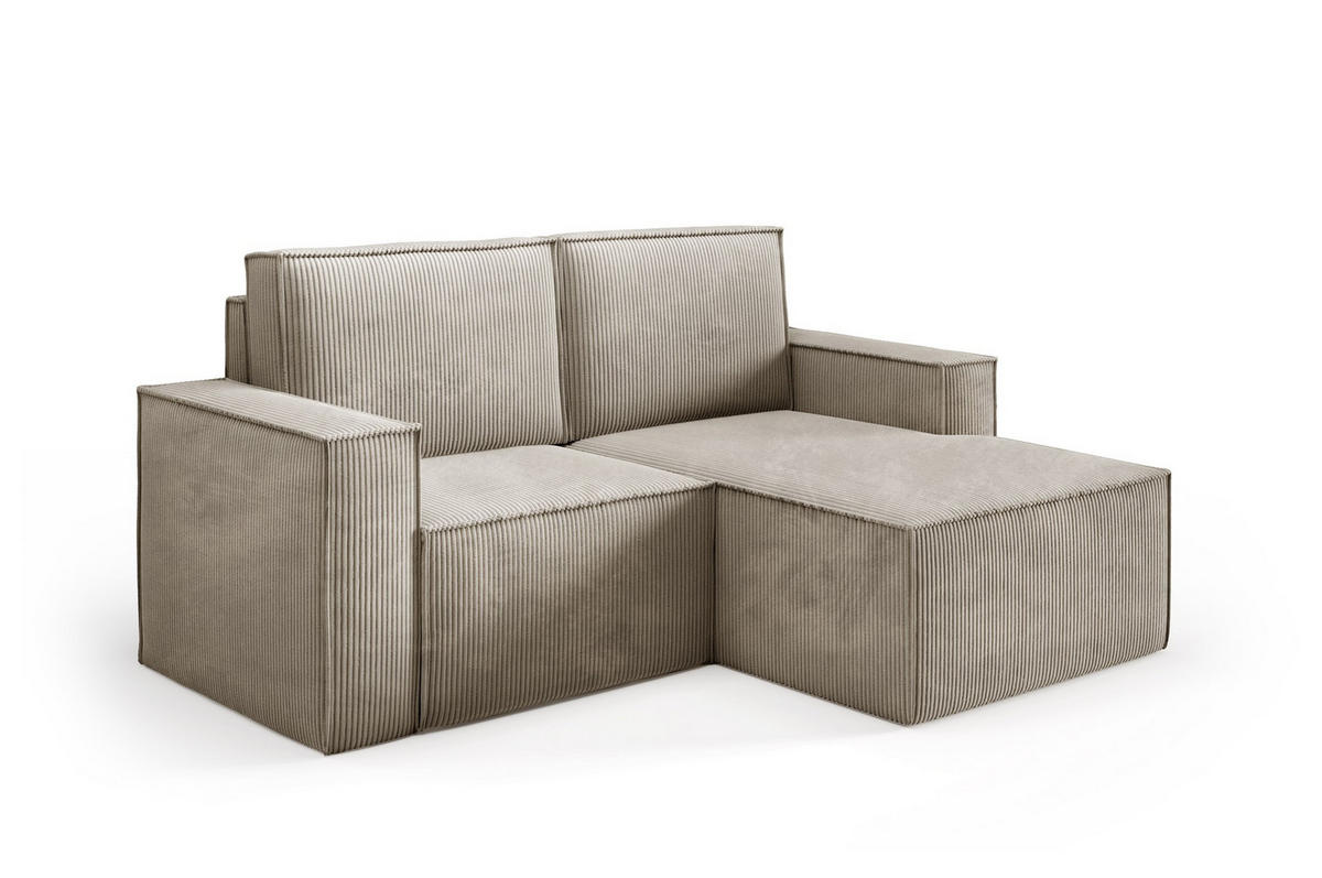 ECKSOFA Orto Hellbraun, Zweisitzer Kordecksofa rechte seite - Hellbraun, Holzwerkstoff/Textil (180/141cm) - Bettso