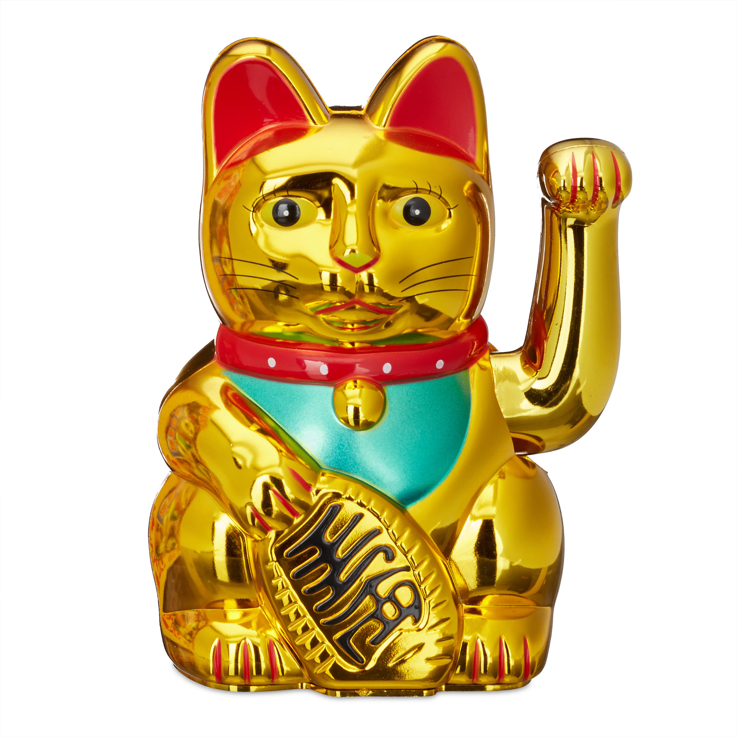 Relaxdays SOŠKA Zlatá Maneki Neko mávající 16 cm