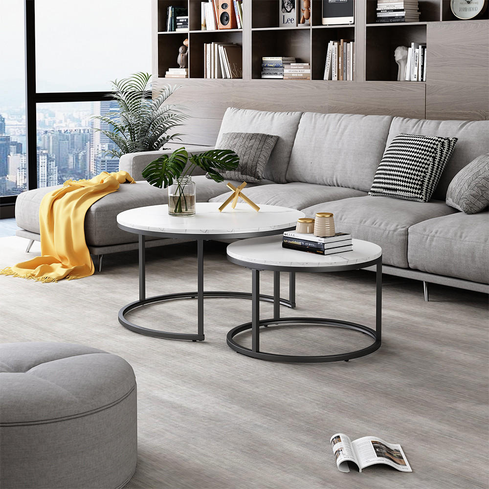 COUCHTISCH-SET Montreal Weiß 77 x 40 cm 2 Teile - Weiß, Holzwerkstoff (40/77/40cm) - Vicco