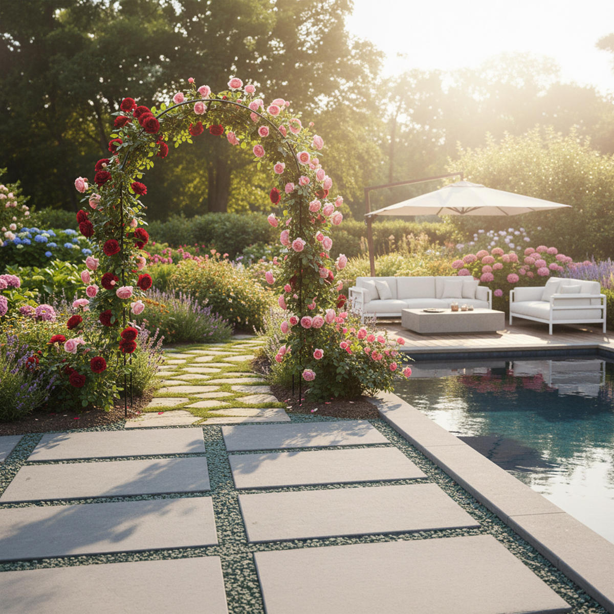 ROSENBOGEN - Schwarz, Metall (190/240/38cm) - Relaxdays