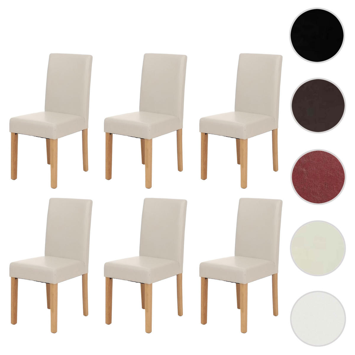 ESSZIMMERSTUHL Hochganz Reinweiß 6er-Set - Weiß Hochglanz/Weiß, Textil (43/90/56cm) - MCW