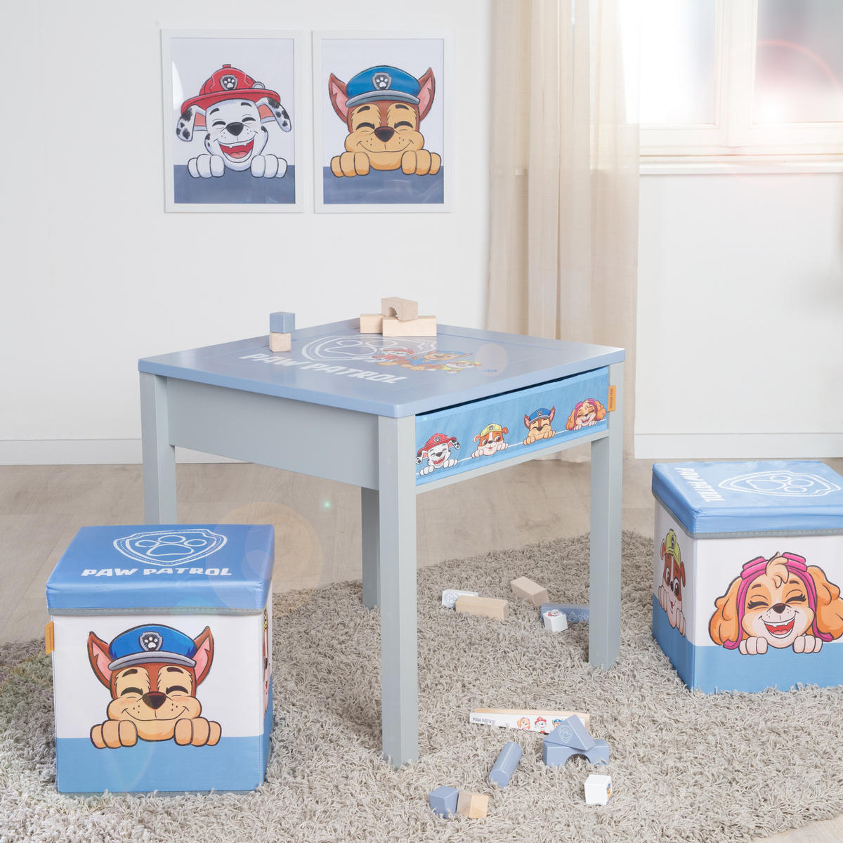 KINDERTISCH MIT WENDEPLATTE Paw Patrol - Multicolor, Holzwerkstoff (50/51/60cm) - Roba