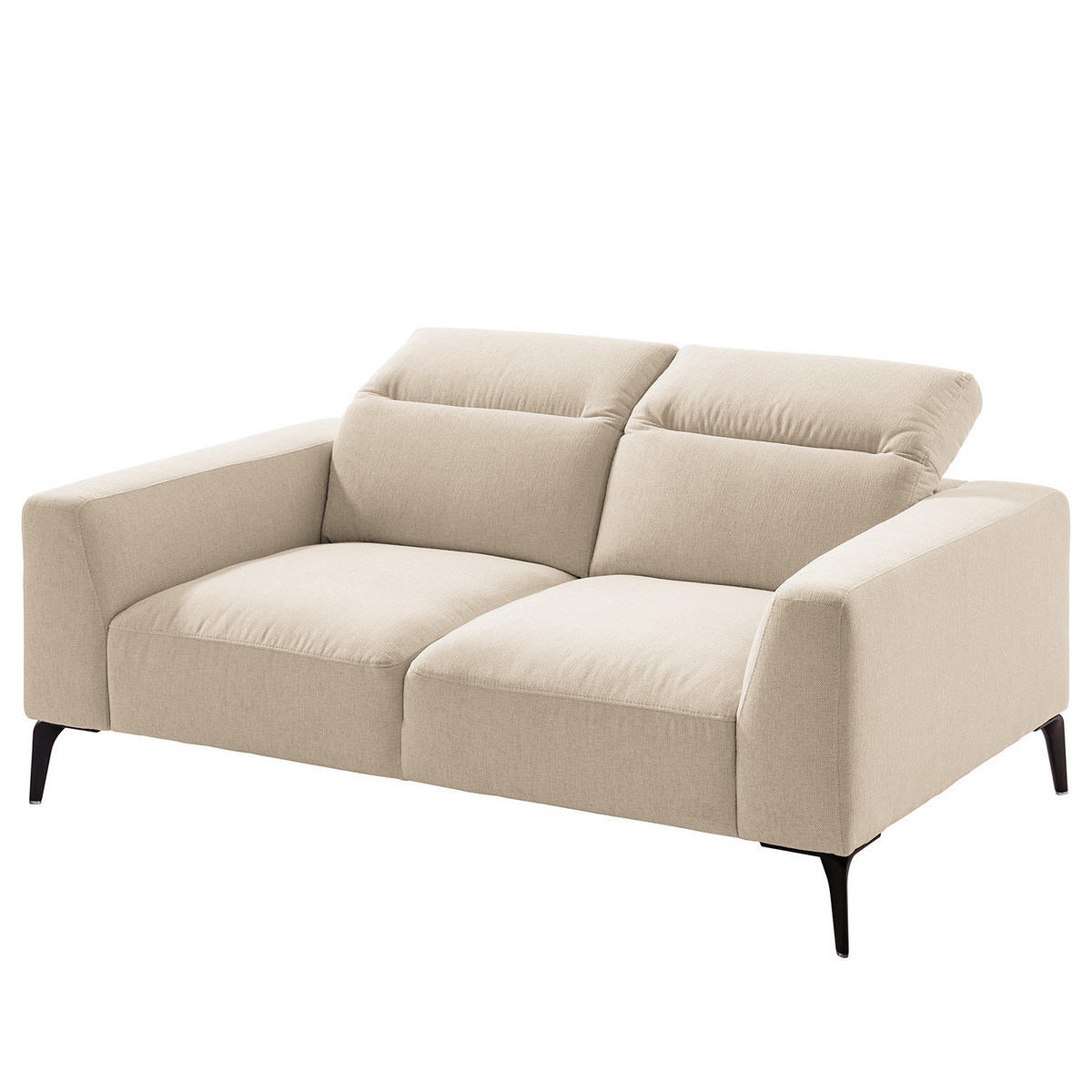 2-SITZER SOFA - Beige/Schwarz, Textil/Metall (170/73/107cm) - home24