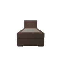 BOXBETT ZILANO 1 mit Matratze H3 und Topper 90x200 Cosmic 800 rechts - Dunkelbraun, Holz/Textil (90/200cm) - Bedante