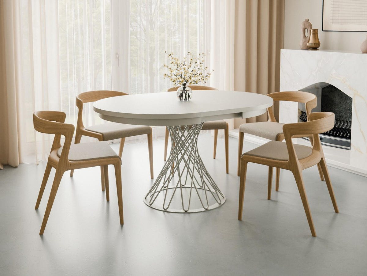 ESSTISCH 100-140 LUKO Weiß - Weiß, Holzwerkstoff (100/100/77cm) - Compleo24