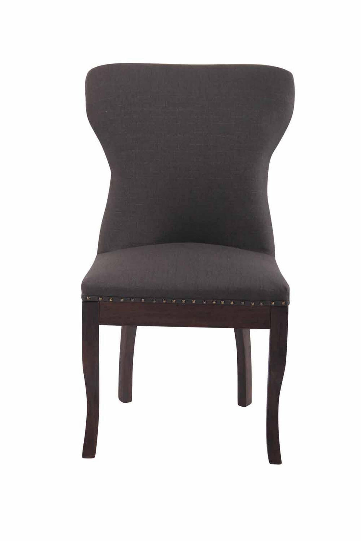 STUHL Stoff dunkelgrau - Dunkelgrau/Dunkelbraun, Holz/Textil (50/94/61cm) - CLP