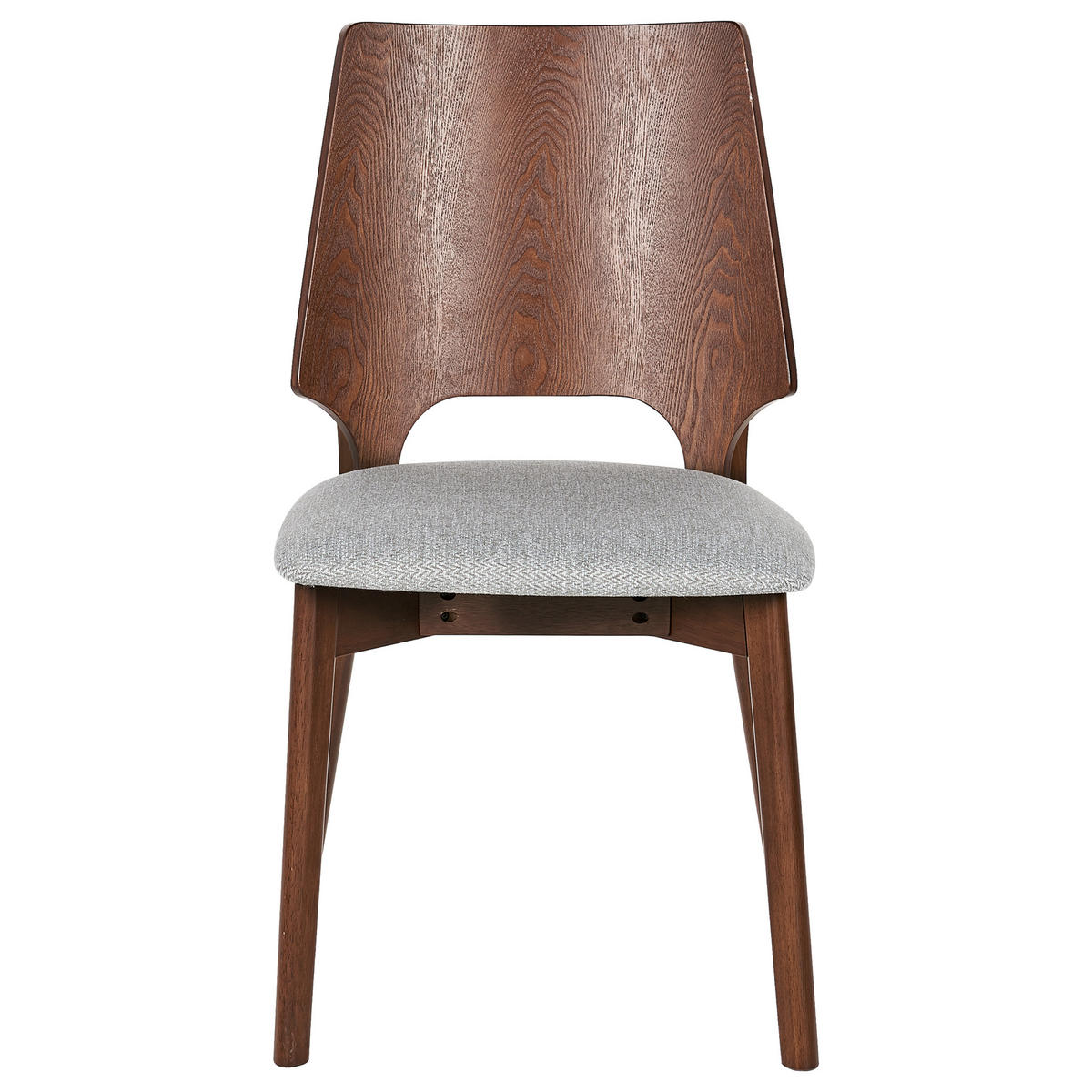 ÉTKEZŐSZÉK 2 darabos Szett Fa alapú anyag Sötét fa színű/Világosszürke Abee - sötétbarna, textil/fa (53/88/56cm) - Beliani
