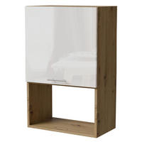 MIKROWELLENUMBAUSCHRANK Essen W4MK/60 Weiß Hochglanz / Eiche Artisan Matt 60 / 32,5 / 96cm - Weiß Hochglanz/Eiche Artisan, Holz/Holzwerkstoff (60/96/32.5cm) - Feldmann-Wohnen