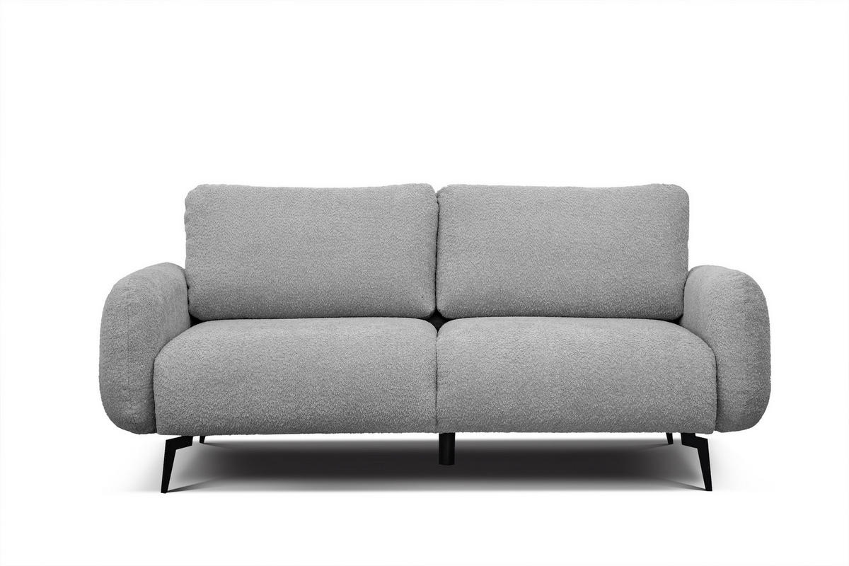SOFA FEBE 3-Sitzer, hellgrau - Hellgrau/Schwarz, Holz/Textil (190/82/96cm) - Courtois Laville