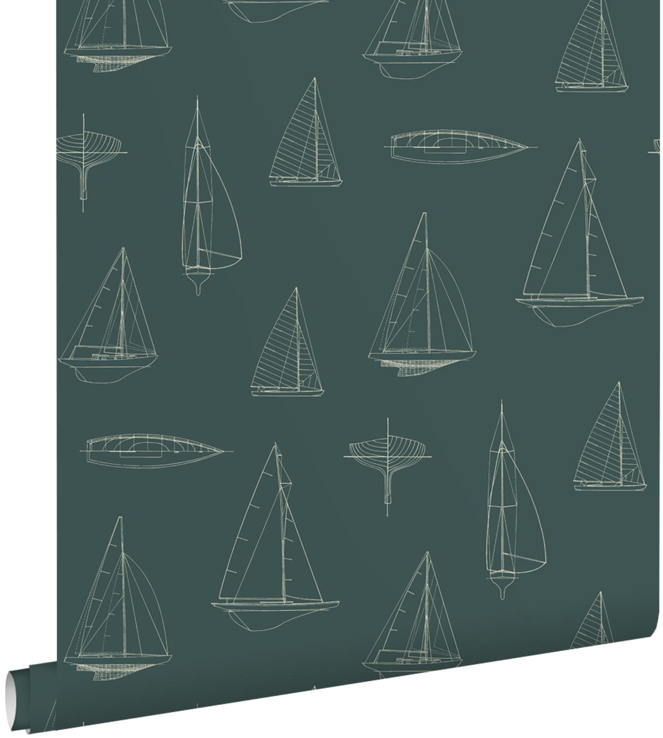 TAPETE Boote 50 x 900 cm - Blau, Papier (50/0.1cm) - ESTAhome
