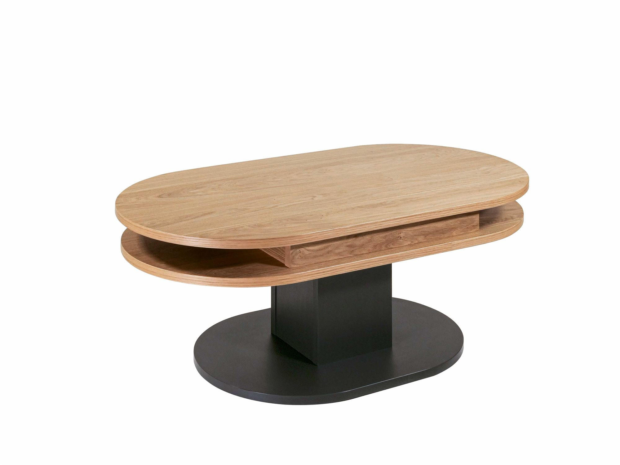 COUCHTISCH höhenverstellbar Charis 110x46x60 Furnier Wildeiche/Schwarz - Wildeiche/Schwarz, Holzwerkstoff (110/60/60cm) - 58aufmkessel