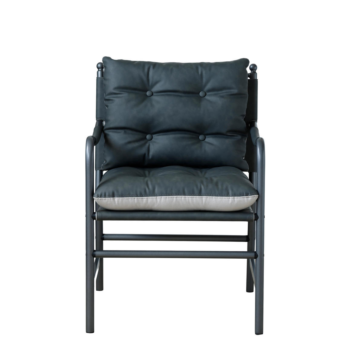SESSEL PU-Leder mit schwarzem Metallrahmen, DE-42431, Braun - Schwarz, Metall (62/90/60cm) - ComfortXL