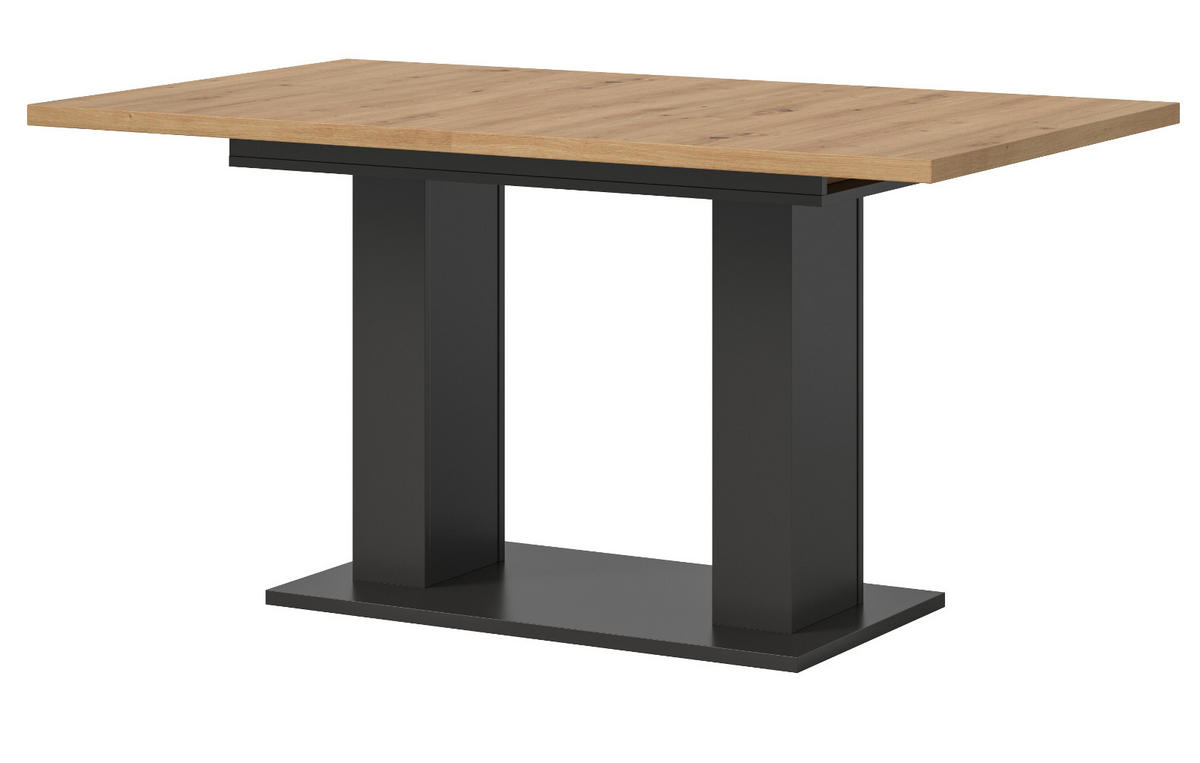 ESSTISCH grau, Eiche Artisan Küchentisch ausziehbar 150 - 190 cm - Eiche Artisan/Grau, Holzwerkstoff/Metall (150/90/76cm) - Inn.Furn