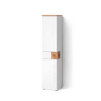 BADSCHRANK Tanaro Weiß 40 x 184.2 cm mit 2 Türen und Schublade - Weiß, Holzwerkstoff (40/184.2/37cm) - Livinity®