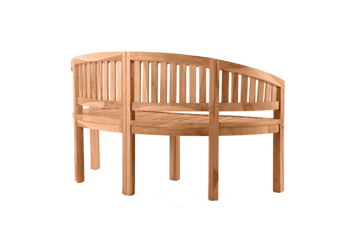 GARTENSITZBANK Teaka 2-sitzer in Bananenform, 150 cm,Teakholz - Naturfarben, Holz (150/87/61cm) - TPFGarden