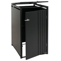 MÜLLTONNENBOX 1er mit Deckel HxBxT 122x68x84cm Anthrazit - Anthrazit, Metall (68/122/84cm) - PROREGAL