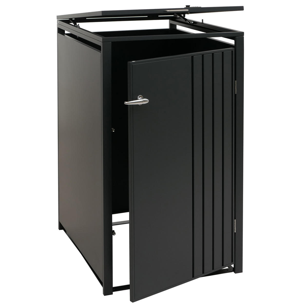 MÜLLTONNENBOX 1er mit Deckel HxBxT 122x68x84cm Anthrazit - Anthrazit, Metall (68/122/84cm) - PROREGAL