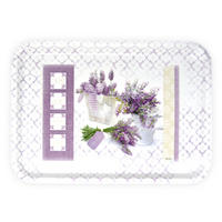TABLETT Lavendeltraum, rechteckige Melamin Serviertablett 45x31 cm - Flieder, Kunststoff (31/2/45cm) - Lashuma