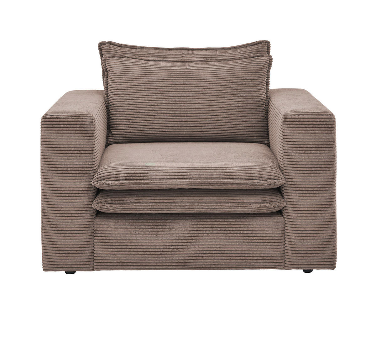 SESSEL braun Cord, Loungesessel 110 cm - Beige/Braun, Holz/Kunststoff (110/83/91cm) - Furn.Design