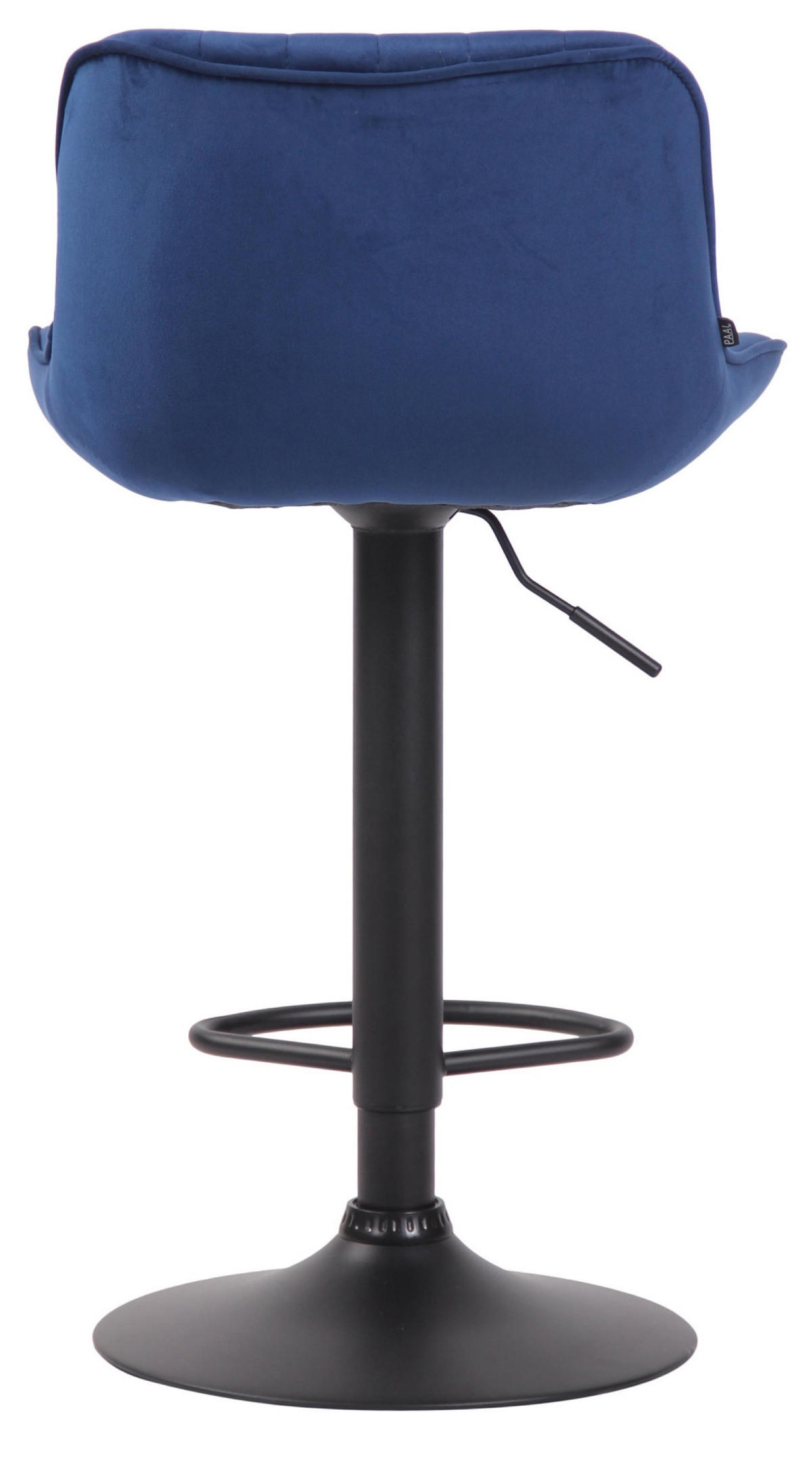 BARHOCKER Lento, Gestell schwarz, Samt Blau - Blau/Schwarz, Textil/Metall (50/100/50cm) - TPFLiving