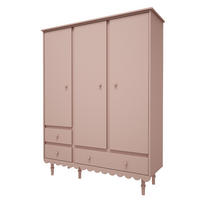 SKŘÍŇ 3DVEŘOVÁ Babushka Rose - růžová, kompozitní dřevo (154/203/50cm) - Petits-meubles