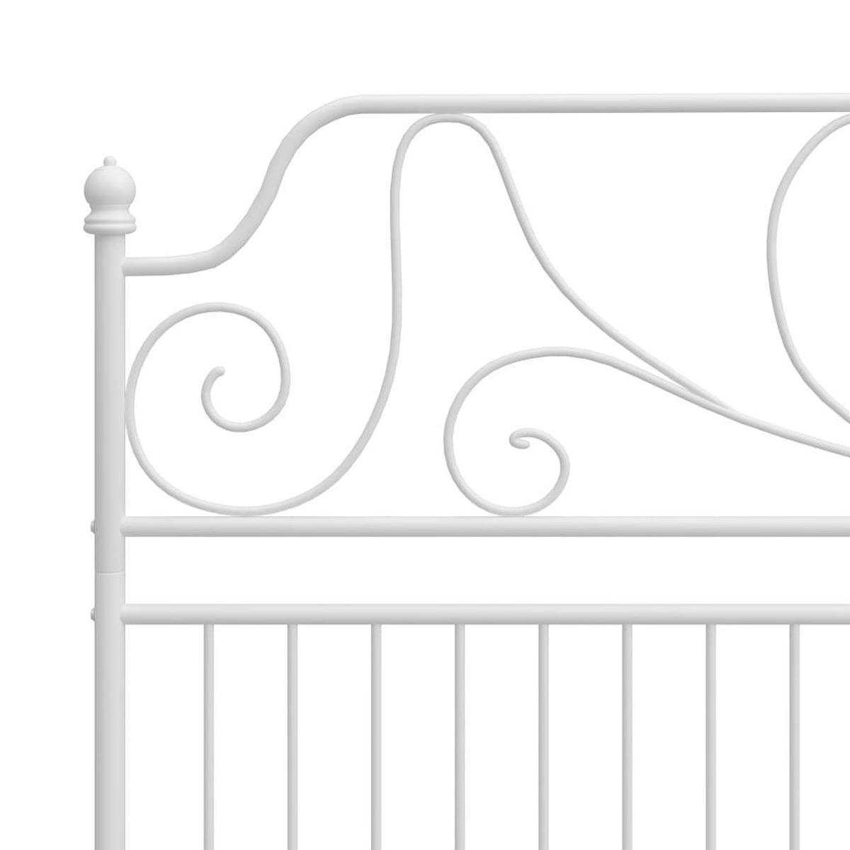 BETTGESTELL Weiss Metall 180/200 Cm - Weiß, Naturmaterialen (180/200cm) - vidaXL