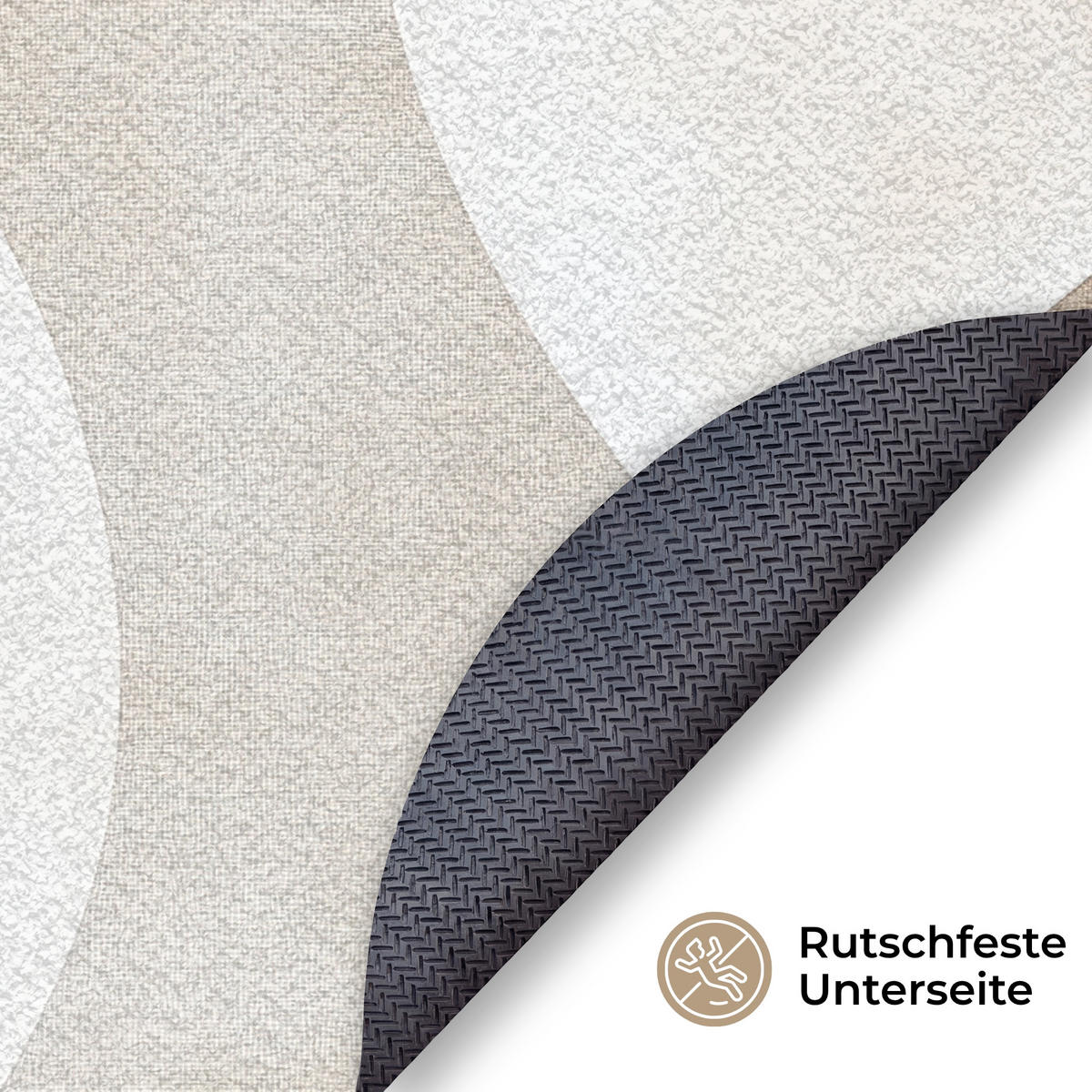 ROHOŽKA Hnědá - Japonci - Abstrakt 90x90 cm - béžová, textil/umělá hmota (90/0.4cm) - MuchoWow