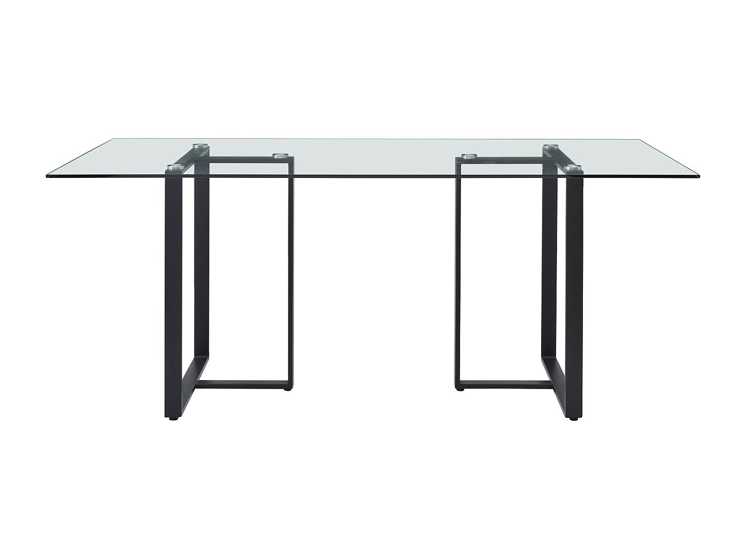 ESSTISCH - 6 Personen - Glas - Transparent, Schwarz - NILESA - Transparent/Schwarz, Glas (90/180/75cm) - Vente-Unique
