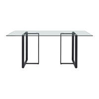 ESSTISCH - 6 Personen - Glas - Transparent, Schwarz - NILESA - Transparent/Schwarz, Glas (90/180/75cm) - Vente-Unique