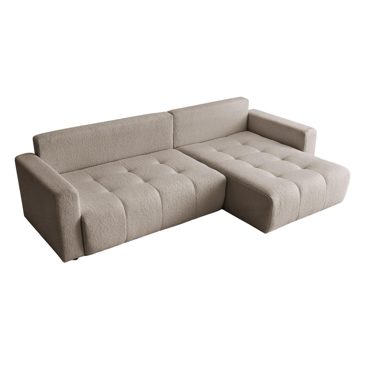 ECKSOFA WALONGO mit Schlaffunktion, Beige - Beige, Textil (261/143cm) - Fedve