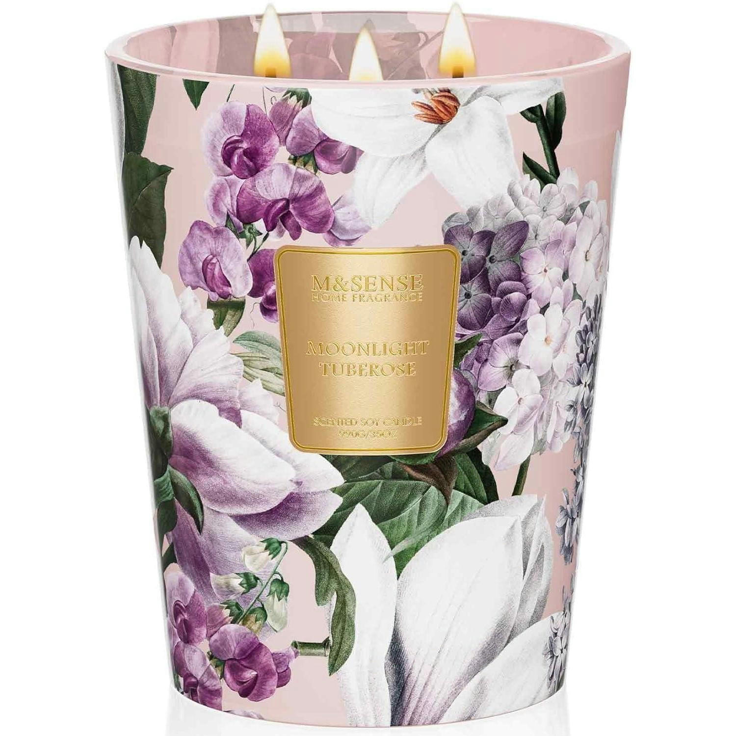 DUFTKERZE Moonlight Tuberose 3 Dochte 990g 150 Stunden Brenndauer - Multicolor, Paraffin (16cm)