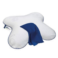 NACKENKISSEN Schmetterlingskissen BUTTERFLY inkl. blauem Baumwoll- Schonbezug, 56x48x11,5, Seiten- & Seitenkippschläfer, cosyPUR® Memory Foam - Blau, Textil (48/56cm) - casimum