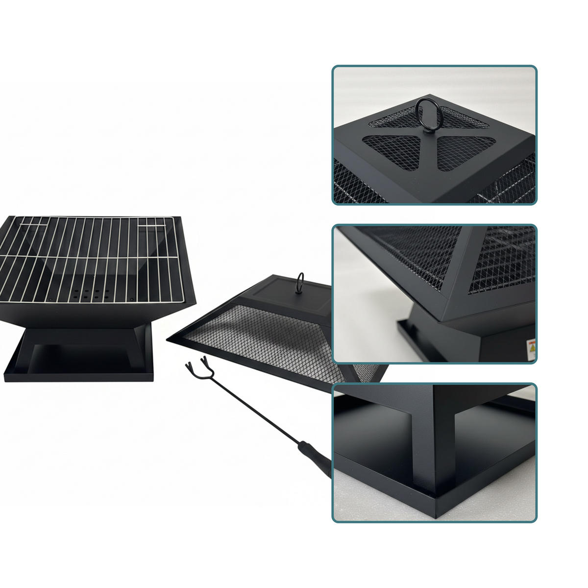 FEUERSCHALE - Schwarz, Metall (45/36/45cm) - Relaxdays