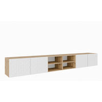 TV-SCHRANK Weiß ALI Offene Mit Regalen Mit Dekorativen Fronten Artisan+ 300 cm - Weiß/Braun, Holzwerkstoff (300/41/40cm) - Sepro Meble